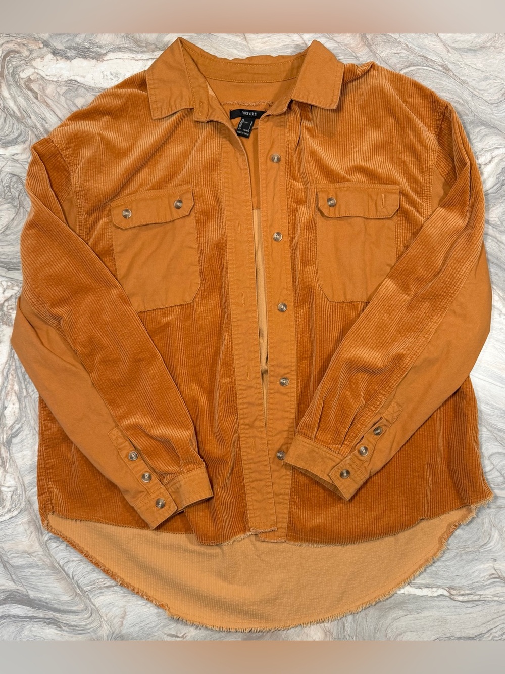 Forever 21 Women’s Rust Corduroy Shirt Jacket